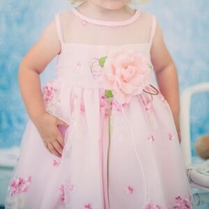 Baby Floral Embroidered Dress Flower Pin baby size 12 Months (A21)